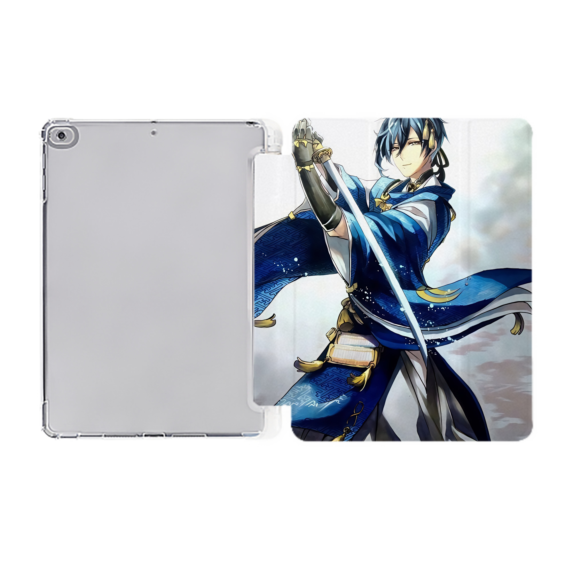 （画像用） 刀剣乱舞 Touken Ranbu IPad ケース ペン収納付き 三つ折りスタンド PUレザー×シリコン 対応機種9.5/10.5/10.9インチ